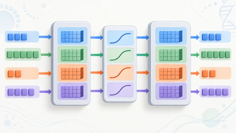 異なるトークン数の4つのExpert演算をまとめ、活性化を挟んで再びGrouped GEMMへ流す処理図