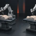 外科医との協働から自律的な外傷処置までを評価するロボット手術競技の技術イラスト