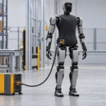 外部の安全コントローラーと接続する人型ロボットDigit 5のイメージ